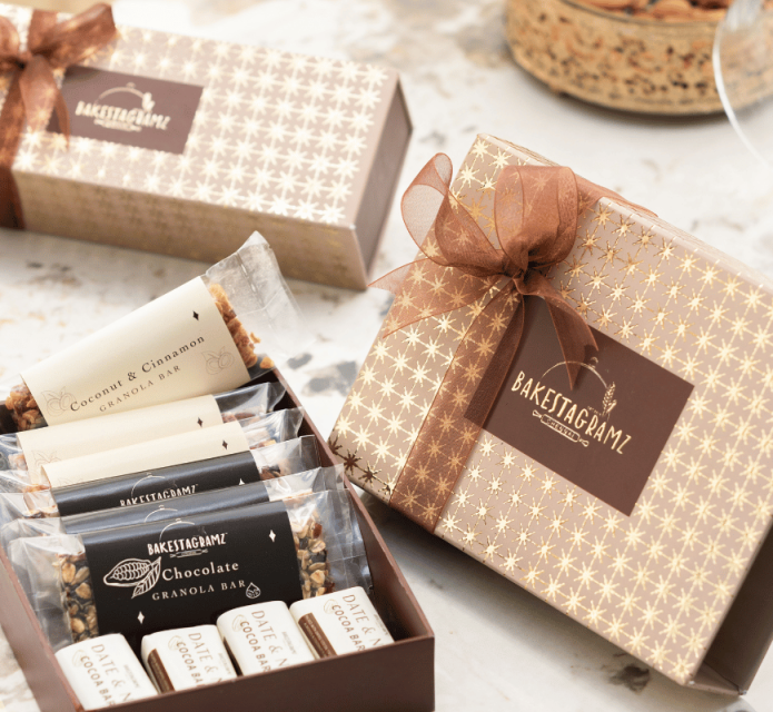 Bakestagramz festive boxes, packaging design services for brands