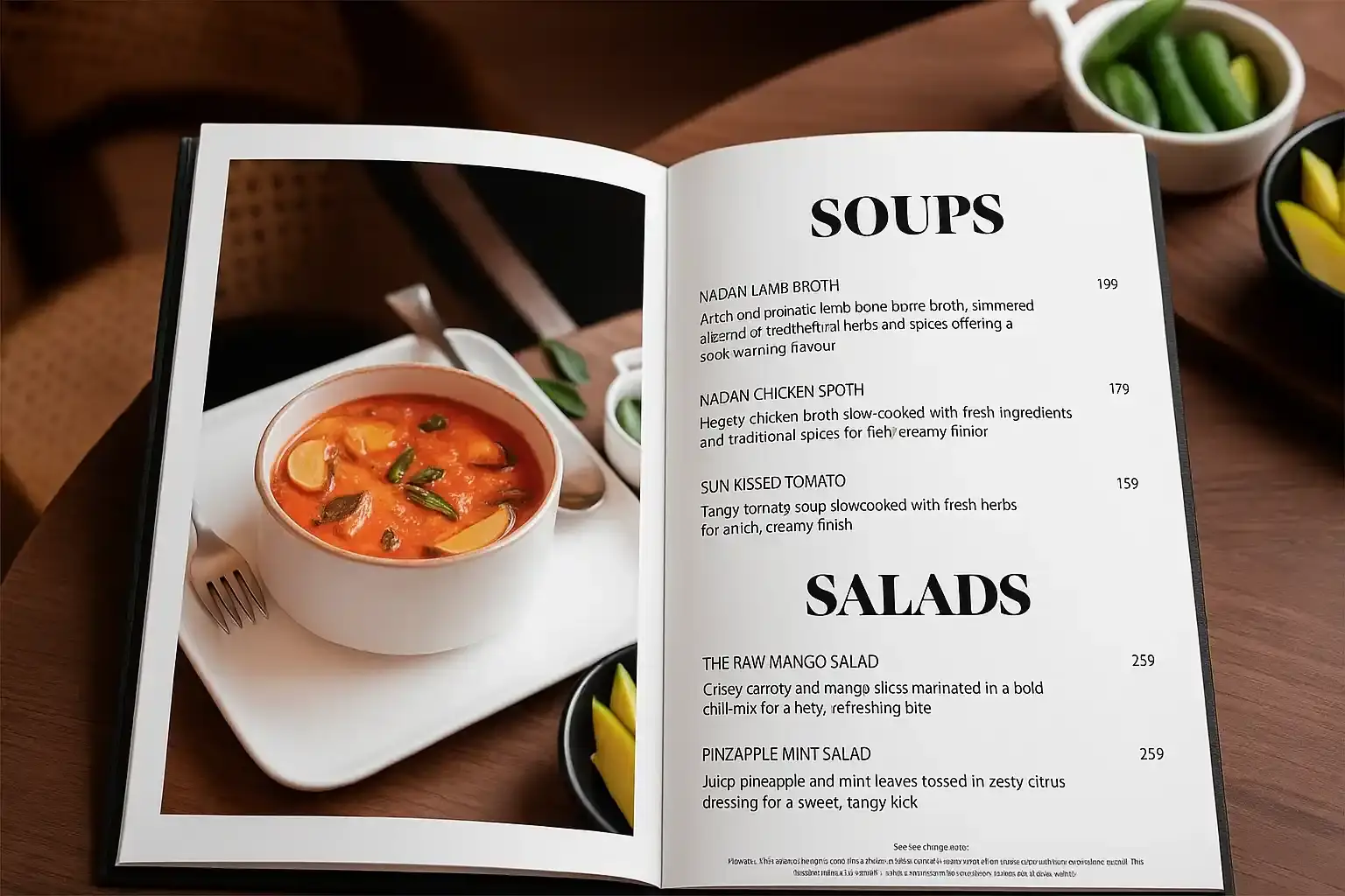 Coconut affair menu mockup